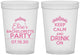 Custom Bachelorette 16 oz Translucent Cups - Keep Calm Drink On | 60036