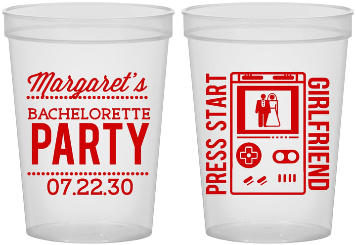 Custom Bachelorette 16 oz Translucent Cups - Video Games | 60039