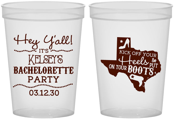 Custom Bachelorette 16 oz Translucent Cups - Texas Cowgirl | 60041