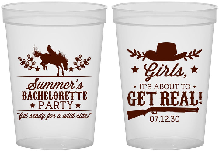 Custom Bachelorette 16 oz Translucent Cups - Its About To Get Real | 60043