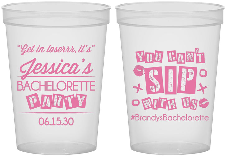 Custom Bachelorette 16 oz Translucent Cups - Cant Sip With Us | 60051