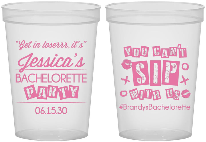 Custom Bachelorette 16 oz Translucent Cups - Cant Sip With Us | 60051