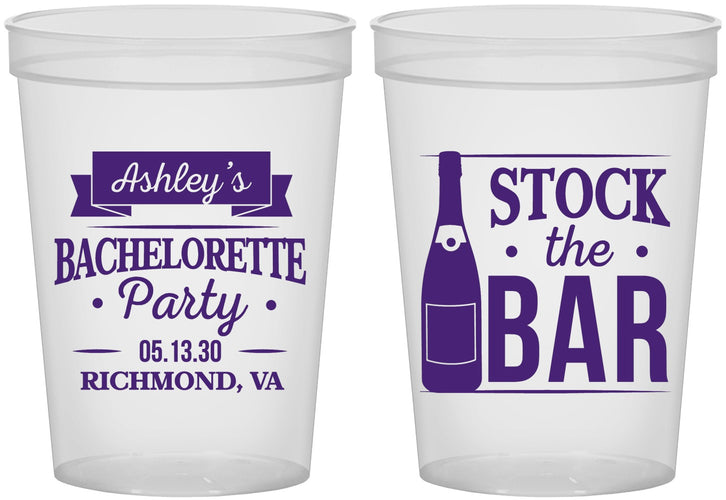 Custom Bachelorette 16 oz Translucent Cups - Stock The Bar | 60053