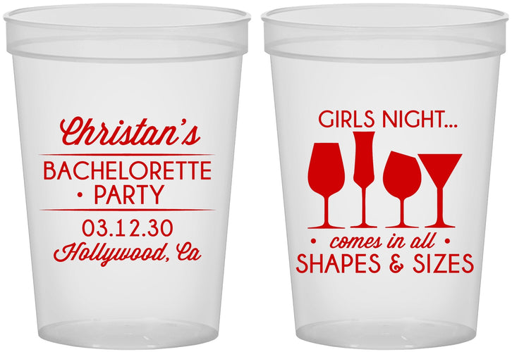 Custom Bachelorette 16 oz Translucent Cups - Girls Night | 60054