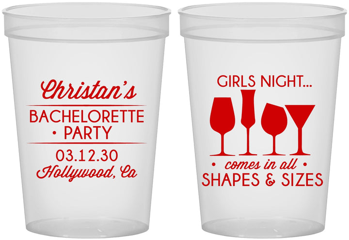 Custom Bachelorette 16 oz Translucent Cups - Girls Night | 60054