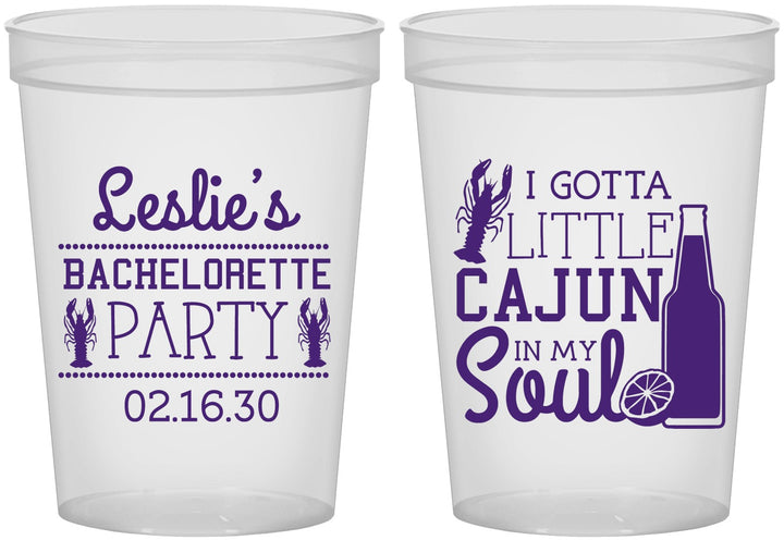 Custom Bachelorette 16 oz Translucent Cups - Little Cajun In My Soul | 60058