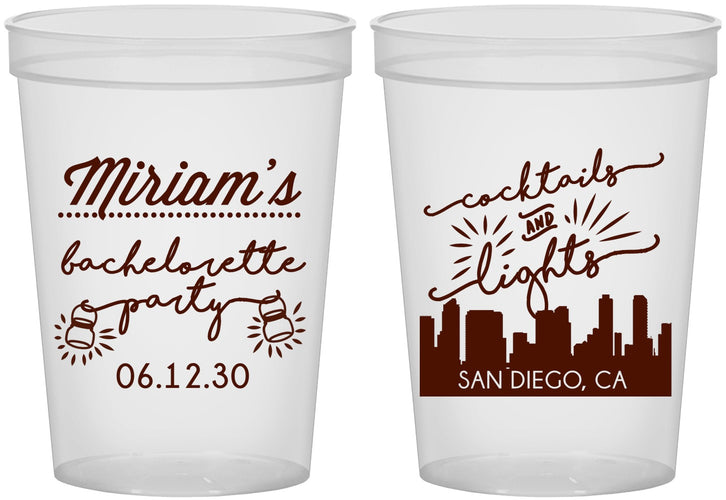 Custom Bachelorette 16 oz Translucent Cups - San Diego | 60067