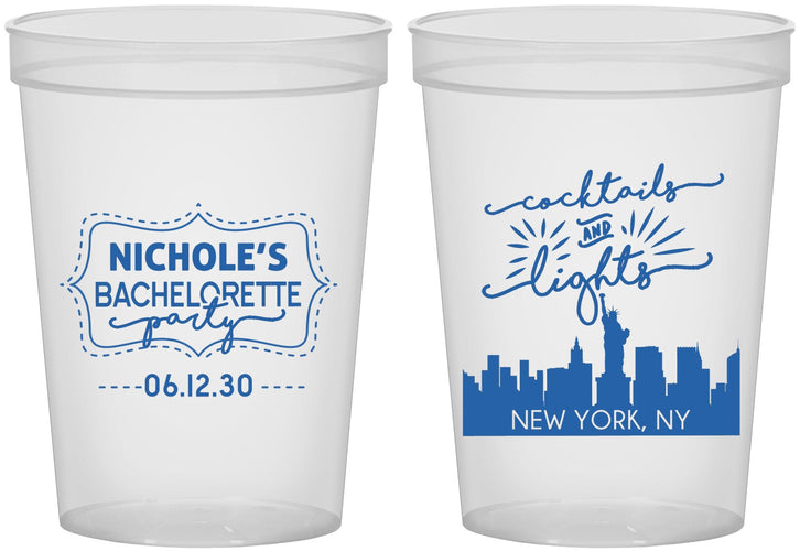 Custom Bachelorette 16 oz Translucent Cups - New York | 60069
