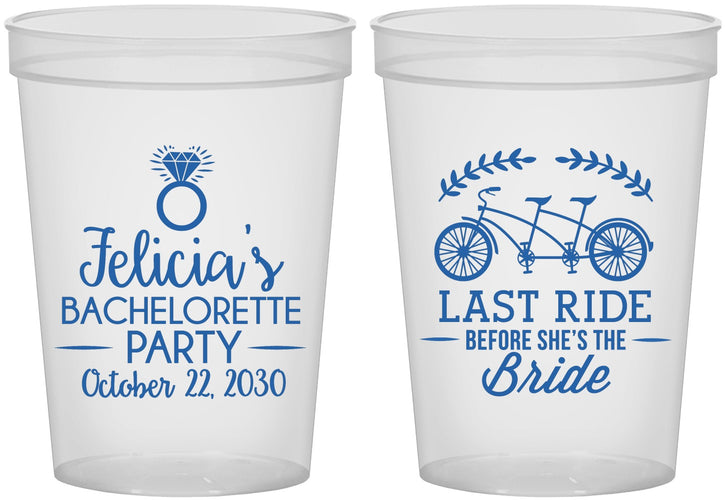 Custom Bachelorette 16 oz Translucent Cups - Last Ride Before Bride | 60073