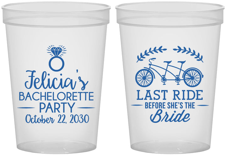 Custom Bachelorette 16 oz Translucent Cups - Last Ride Before Bride | 60073