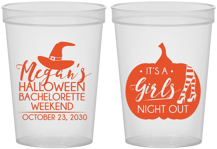 Custom Bachelorette 16 oz Translucent Cups - Halloween Girls Night Out | 60077