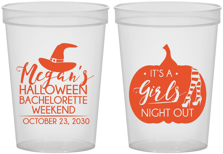 Custom Bachelorette 16 oz Translucent Cups - Halloween Girls Night Out | 60077