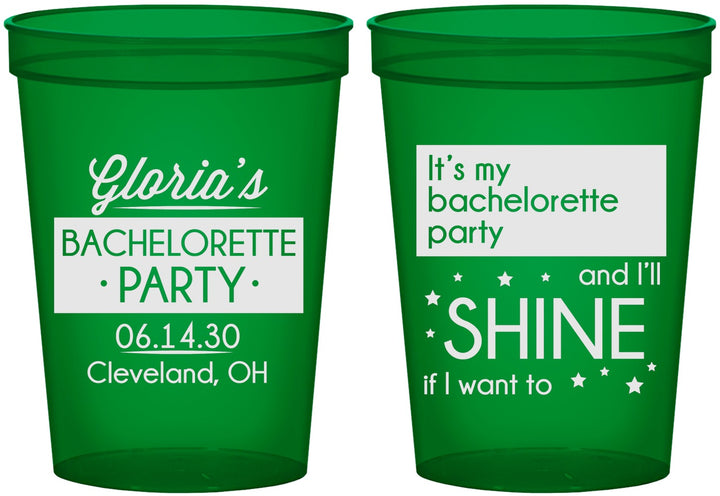 Custom Bachelorette 16 oz Translucent Cups - Shine | 60080