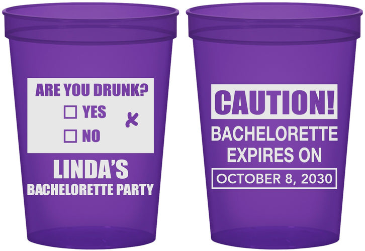 Custom Bachelorette 16 oz Translucent Cups - Caution | 60082