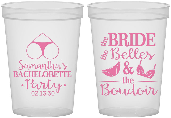 Custom Bachelorette 16 oz Translucent Cups - Brides Bells Boudoir | 60085