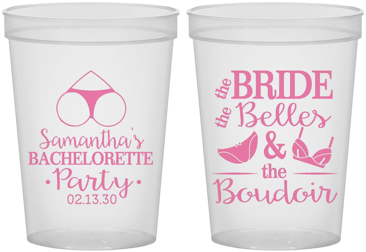 Custom Bachelorette 16 oz Translucent Cups - Brides Bells Boudoir | 60085
