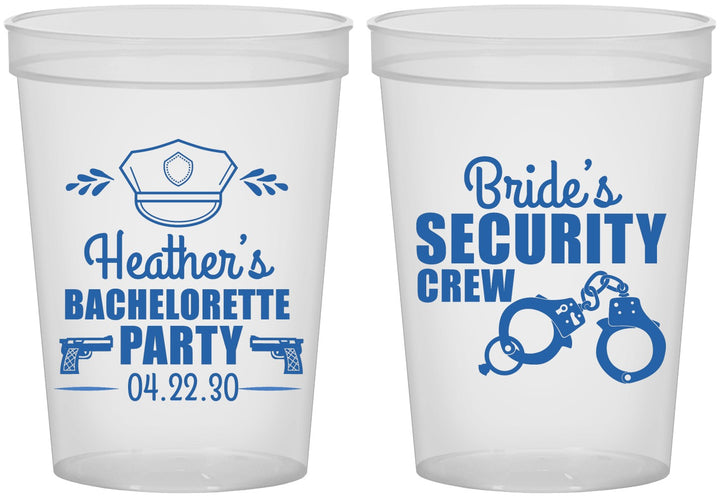 Custom Bachelorette 16 oz Translucent Cups - Police Security Crew | 60091