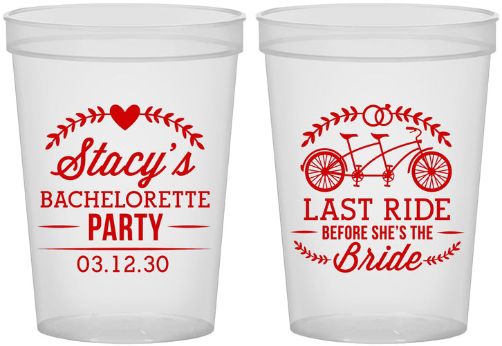 Custom Bachelorette 16 oz Translucent Cups - Last Ride Before Bride | 60093
