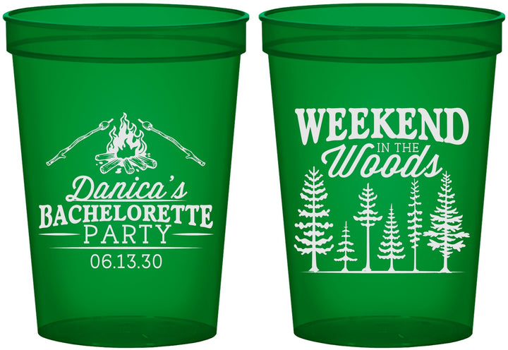 Custom Bachelorette 16 oz Translucent Cups - Camping | 60094