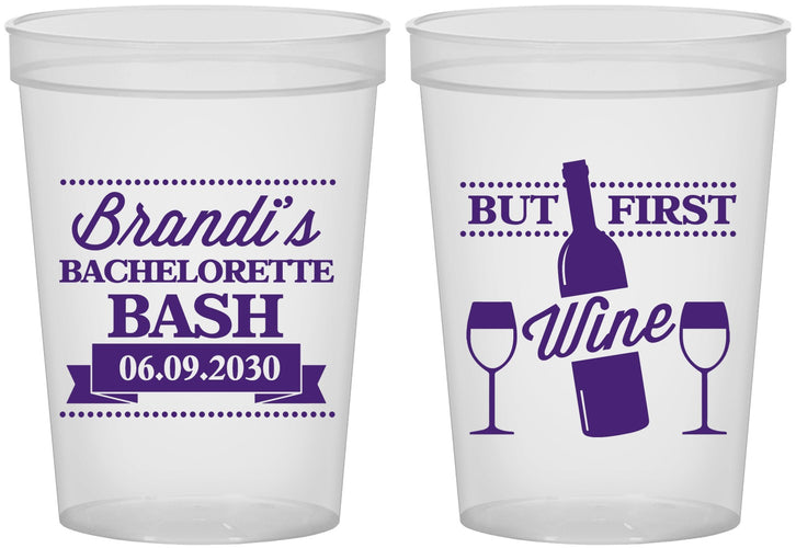 Custom Bachelorette 16 oz Translucent Cups - Wine | 60099