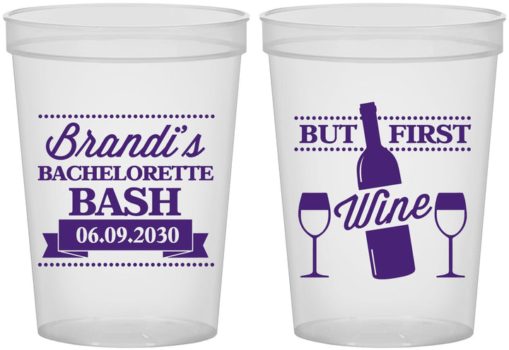 Custom Bachelorette 16 oz Translucent Cups - Wine | 60099