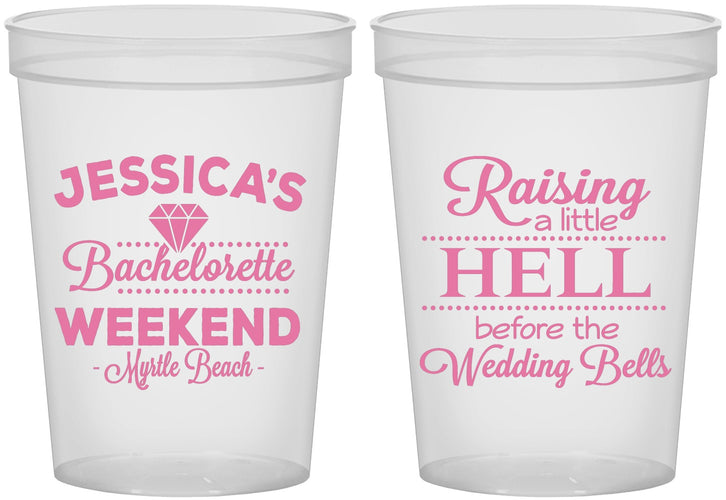 Custom Bachelorette 16 oz Translucent Cups - Raising A Little Hell | 60107