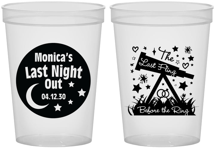 Custom Bachelorette 16 oz Translucent Cups - Last Fling Before Rings | 60113