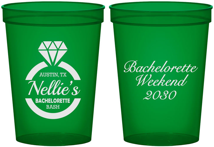 Custom Bachelorette 16 oz Translucent Cups - Ring | 60115