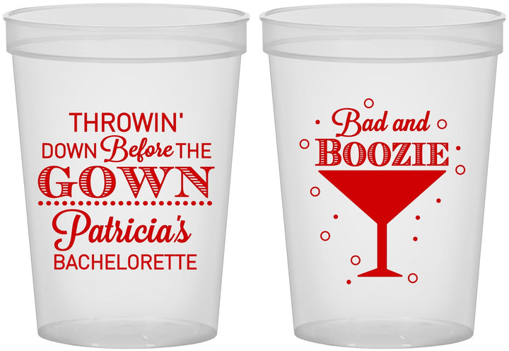 Custom Bachelorette 16 oz Translucent Cups - Bad And Boozie | 60121