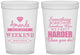 Custom Bachelorette 16 oz Translucent Cups - Something Borrowed | 60131