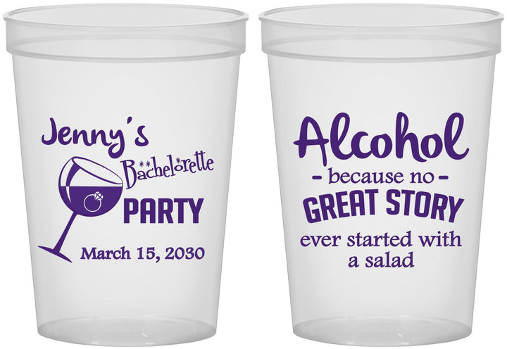 Custom Bachelorette 16 oz Translucent Cups - Alcohol | 60138