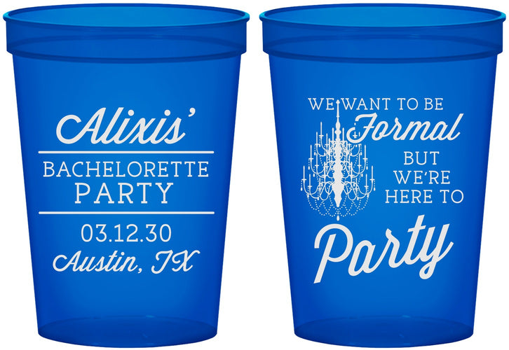 Custom Bachelorette 16 oz Translucent Cups - Formal Party | 60145