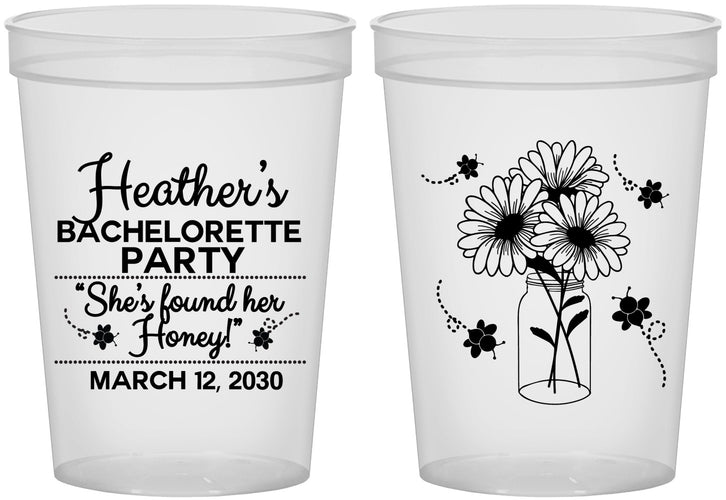 Custom Bachelorette 16 oz Translucent Cups - She Found Her Honey | 60150