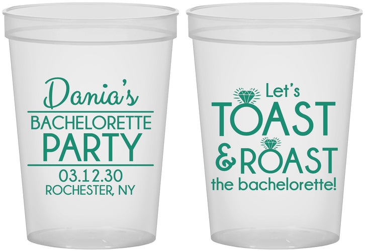 Custom Bachelorette 16 oz Translucent Cups - Toast And Roast | 60153