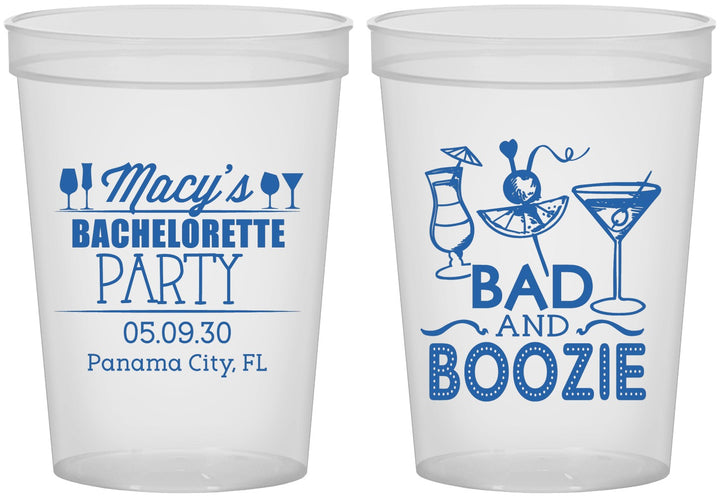 Custom Bachelorette 16 oz Translucent Cups - Bad And Boozie | 60155