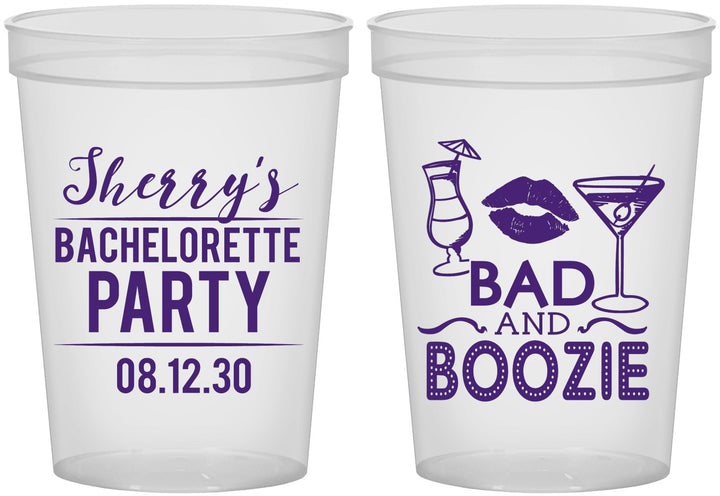 Custom Bachelorette 16 oz Translucent Cups - Bad And Boozie | 60156