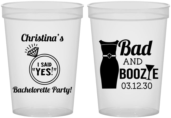 Custom Bachelorette 16 oz Translucent Cups - Bad And Boozie | 60157