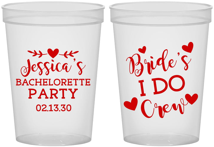 Custom Bachelorette 16 oz Translucent Cups - Brides I Do Crew | 60159