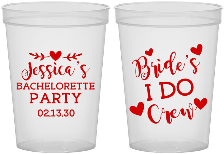 Custom Bachelorette 16 oz Translucent Cups - Brides I Do Crew | 60159