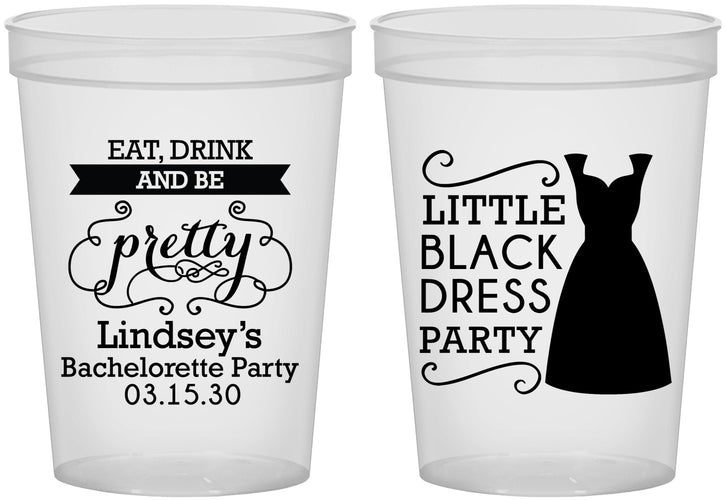 Custom Bachelorette 16 oz Translucent Cups - Little Black Dress | 60164