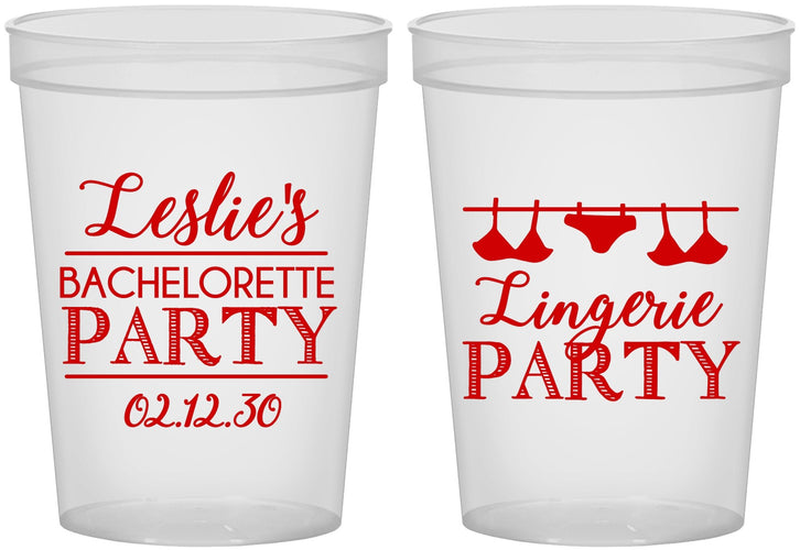 Custom Bachelorette 16 oz Translucent Cups - Lingerie Party | 60171
