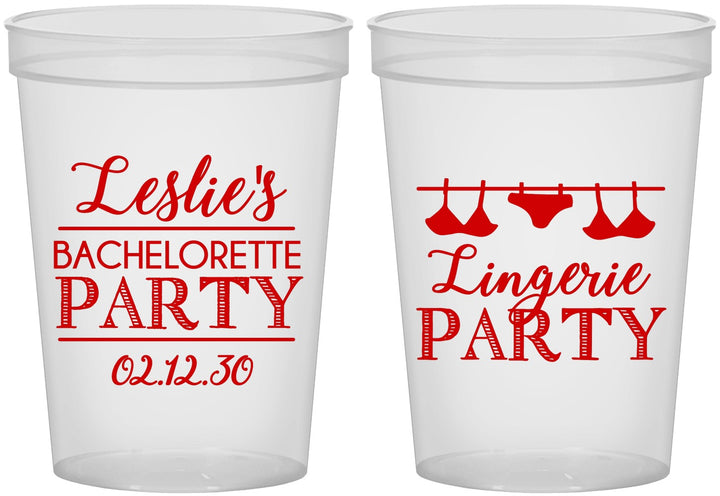 Custom Bachelorette 16 oz Translucent Cups - Lingerie Party | 60171