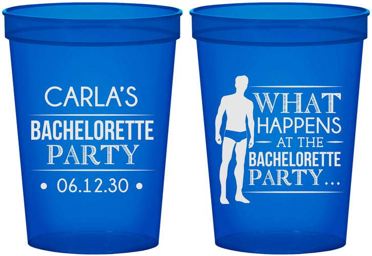 Custom Bachelorette 16 oz Translucent Cups - What Happens | 60172