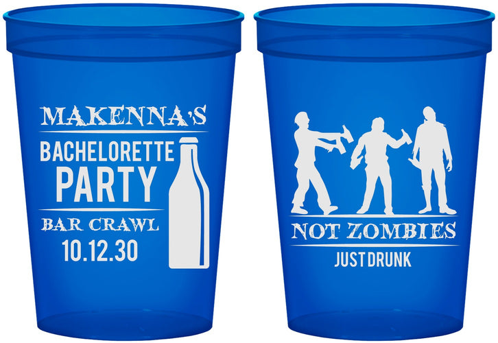 Custom Bachelorette 16 oz Translucent Cups - Zombie | 60173