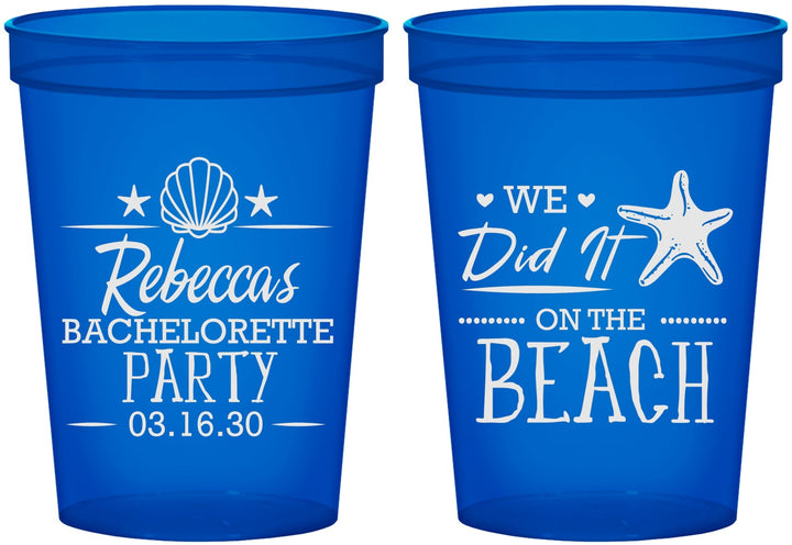 Custom Bachelorette 16 oz Translucent Cups - Beach | 60183