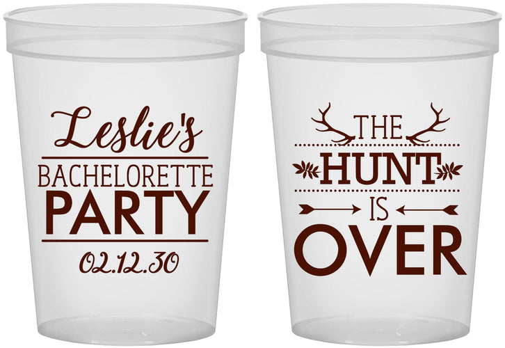 Custom Bachelorette 16 oz Translucent Cups - The Hunt Is Over | 60184
