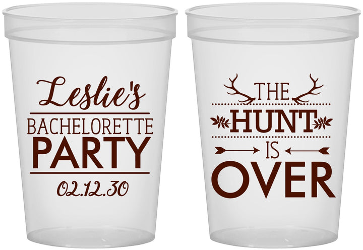 Custom Bachelorette 16 oz Translucent Cups - The Hunt Is Over | 60184