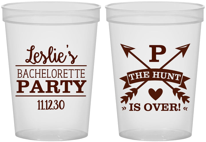 Custom Bachelorette 16 oz Translucent Cups - The Hunt Is Over | 60186