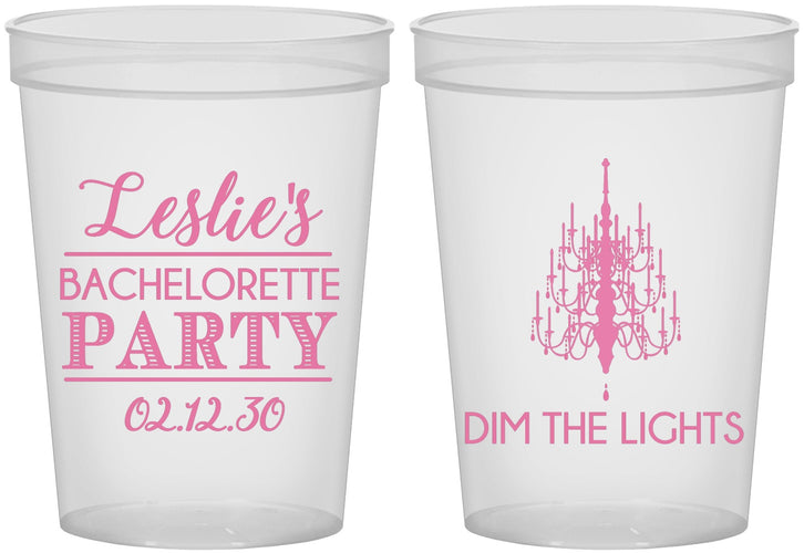 Custom Bachelorette 16 oz Translucent Cups - Lights | 60188