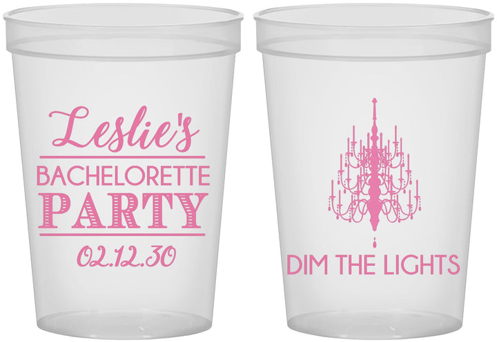 Custom Bachelorette 16 oz Translucent Cups - Lights | 60188